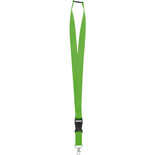 25 Mm Sicherheits Lanyard , apfelgrün, Polyester, 92,00cm x 2,50cm (Länge x Breite), Bild 2
