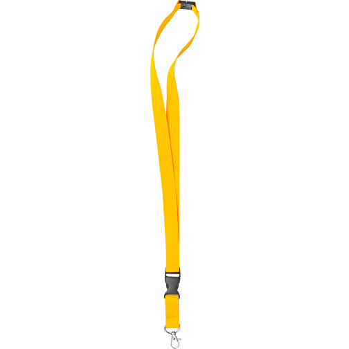 15 Mm Sicherheits Lanyard , gelb, Polyester, 92,00cm x 1,50cm (Länge x Breite), Bild 2