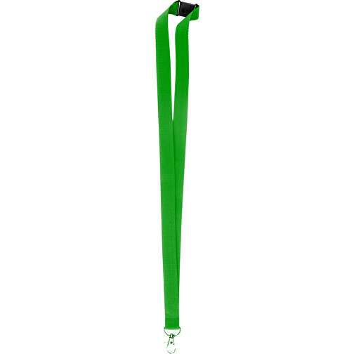 25 Mm Sicherheits Lanyard , grün, Polyester, 90,00cm x 2,50cm (Länge x Breite), Bild 2