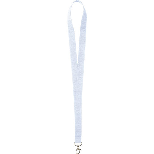 25 Mm Lanyard , weiß, Polyester, 90,00cm x 2,50cm (Länge x Breite), Bild 1