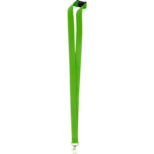 15 Mm Sicherheits Lanyard , apfelgrün, Polyester, 90,00cm x 1,50cm (Länge x Breite), Bild 2