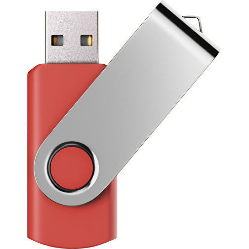 USB-Stick SWING Color 2.0 4 GB , Promo Effects MB , rot / silber MB , 4 GB , Kunststoff/ Aluminium MB , 5,70cm x 1,00cm x 1,90cm (Länge x Höhe x Breite), Bild 1