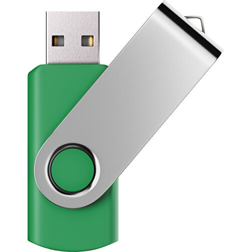 USB-Stick SWING Color 2.0 2 GB , Promo Effects MB , grün / silber MB , 2 GB , Kunststoff/ Aluminium MB , 5,70cm x 1,00cm x 1,90cm (Länge x Höhe x Breite), Bild 1