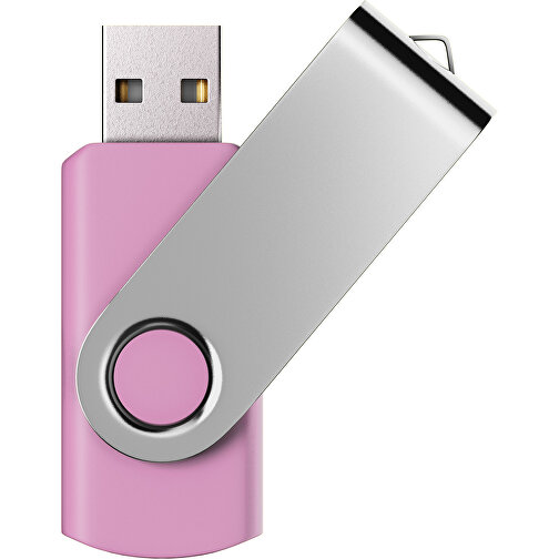 USB-Stick SWING Color 2.0 2 GB , Promo Effects MB , rosa / silber MB , 2 GB , Kunststoff/ Aluminium MB , 5,70cm x 1,00cm x 1,90cm (Länge x Höhe x Breite), Bild 1