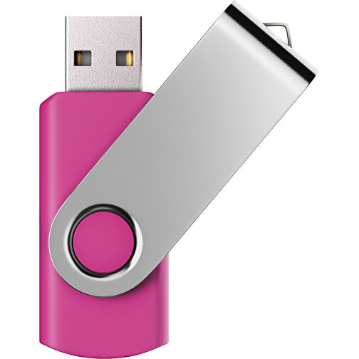 USB-Stick SWING Color 2.0 2 GB , Promo Effects MB , pink / silber MB , 2 GB , Kunststoff/ Aluminium MB , 5,70cm x 1,00cm x 1,90cm (Länge x Höhe x Breite), Bild 1