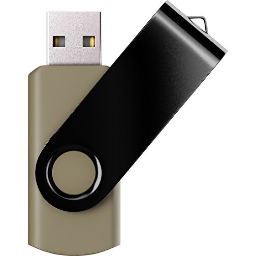 USB-Stick SWING Color 2.0 2 GB , Promo Effects MB , gold / schwarz MB , 2 GB , Kunststoff/ Aluminium MB , 5,70cm x 1,00cm x 1,90cm (Länge x Höhe x Breite), Bild 1