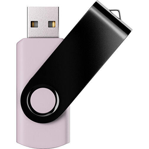 USB-Stick SWING Color 2.0 2 GB , Promo Effects MB , zartrosa / schwarz MB , 2 GB , Kunststoff/ Aluminium MB , 5,70cm x 1,00cm x 1,90cm (Länge x Höhe x Breite), Bild 1