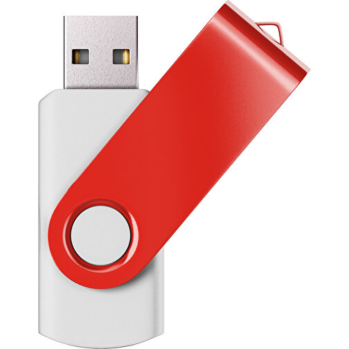 USB-Stick SWING Color 2.0 2 GB , Promo Effects MB , weiß / rot MB , 2 GB , Kunststoff/ Aluminium MB , 5,70cm x 1,00cm x 1,90cm (Länge x Höhe x Breite), Bild 1