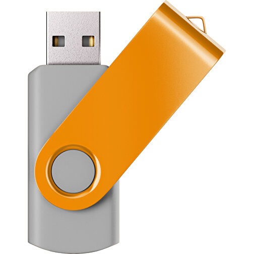 USB-Stick SWING Color 2.0 2 GB , Promo Effects MB , grau / kürbisorange MB , 2 GB , Kunststoff/ Aluminium MB , 5,70cm x 1,00cm x 1,90cm (Länge x Höhe x Breite), Bild 1