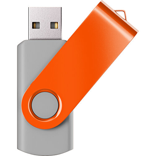 USB-Stick SWING Color 2.0 2 GB , Promo Effects MB , grau / orange MB , 2 GB , Kunststoff/ Aluminium MB , 5,70cm x 1,00cm x 1,90cm (Länge x Höhe x Breite), Bild 1