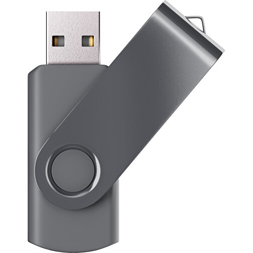 USB-Stick SWING Color 2.0 2 GB , Promo Effects MB , dunkelgrau MB , 2 GB , Kunststoff/ Aluminium MB , 5,70cm x 1,00cm x 1,90cm (Länge x Höhe x Breite), Bild 1