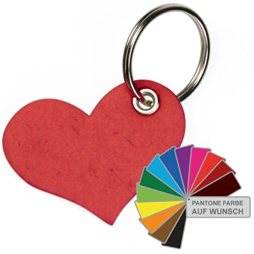 Schlüsselanhänger Wollfilz Heart , Promo Effects, Frei nach PMS, Wollfilz, 0,50cm x 3,80cm x 5,00cm (Länge x Höhe x Breite), Bild 1