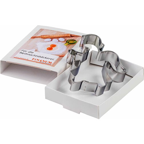 Backförmchen In Slide-Box - Xmas - Hufeisen , individuell, Papier, Edelstahl, 8,80cm x 1,70cm x 6,70cm (Länge x Höhe x Breite), Bild 3