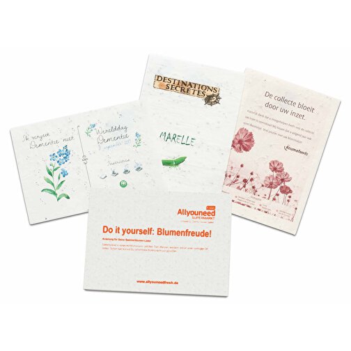 Carta da seme DIN A6 - Cartoncino pieghevole - 21,0 x 14,8 cm - Mix di fiori 4/0-c, Immagine 2
