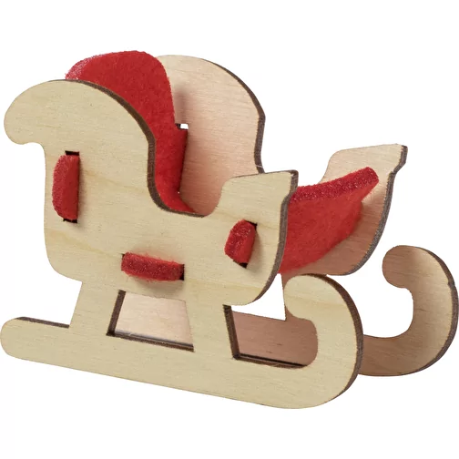 Carte de voeux avec puzzle en bois et feutrine - Traîneaux 4/4-c, Image 1