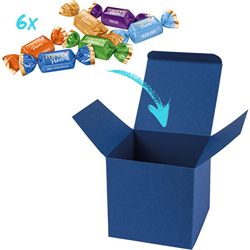 Color Merci Mini-Box - Dunkelblau , Storck, dunkelblau, Pappe, 5,50cm x 5,50cm x 5,50cm (Länge x Höhe x Breite), Bild 1