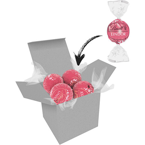 Color Lindor Box - Graskarton - Erdbeer-Sahne , Lindt, rosa, Pappe, 5,50cm x 5,50cm x 5,50cm (Länge x Höhe x Breite), Bild 1