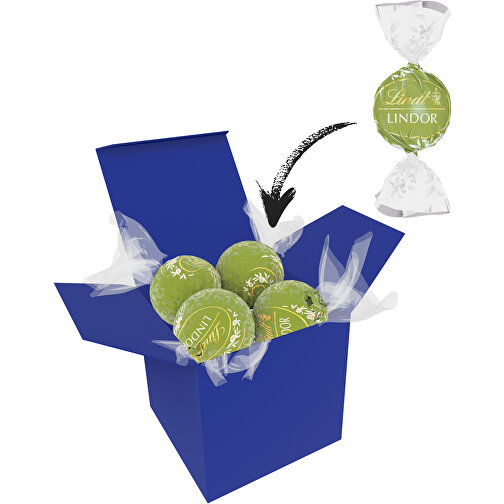 Color Lindor Box - Dunkelblau - Pistazie , Lindt, grün, Pappe, 5,50cm x 5,50cm x 5,50cm (Länge x Höhe x Breite), Bild 1