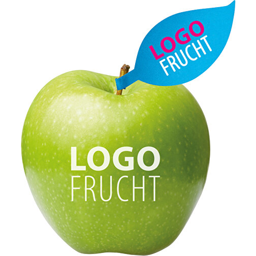 LogoFrucht Apfel Grün Mit Apfelblatt , grün, 7,50cm (Höhe), Bild 1