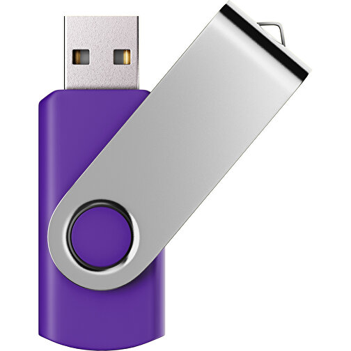 USB-Stick SWING Color 2.0 32 GB , Promo Effects MB , violet / silber MB , 32 GB , Kunststoff/ Aluminium MB , 5,70cm x 1,00cm x 1,90cm (Länge x Höhe x Breite), Bild 1