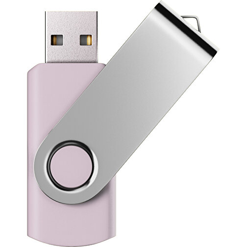 USB-Stick SWING Color 2.0 4 GB , Promo Effects MB , zartrosa / silber MB , 4 GB , Kunststoff/ Aluminium MB , 5,70cm x 1,00cm x 1,90cm (Länge x Höhe x Breite), Bild 1