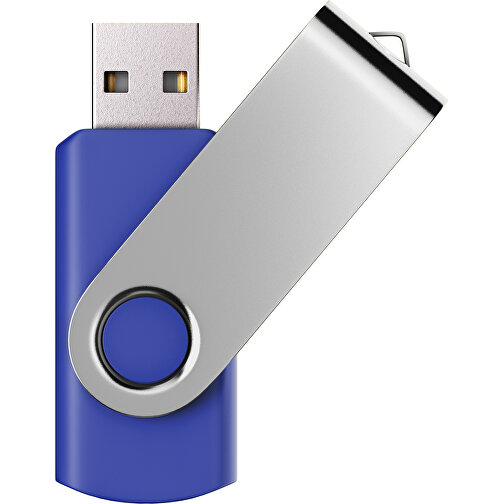 USB-Stick SWING Color 2.0 8 GB , Promo Effects MB , blau / silber MB , 8 GB , Kunststoff/ Aluminium MB , 5,70cm x 1,00cm x 1,90cm (Länge x Höhe x Breite), Bild 1