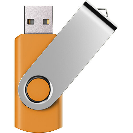USB-Stick SWING Color 2.0 128 GB , Promo Effects MB , gelborange / silber MB , 131 GB , Kunststoff/ Aluminium MB , 5,70cm x 1,00cm x 1,90cm (Länge x Höhe x Breite), Bild 1