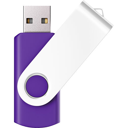 USB-Stick SWING Color 2.0 4 GB , Promo Effects MB , violet / weiß MB , 4 GB , Kunststoff/ Aluminium MB , 5,70cm x 1,00cm x 1,90cm (Länge x Höhe x Breite), Bild 1