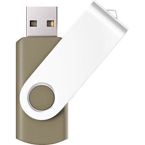 USB-Stick SWING Color 2.0 4 GB , Promo Effects MB , gold / weiß MB , 4 GB , Kunststoff/ Aluminium MB , 5,70cm x 1,00cm x 1,90cm (Länge x Höhe x Breite), Bild 1