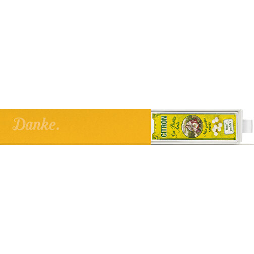 Dankebox Mini 'Les Petits Anis' - Alt-gelb , alt-gelb, Papier, Pappe, Satin, 14,20cm x 3,40cm x 3,40cm (Länge x Höhe x Breite), Bild 1