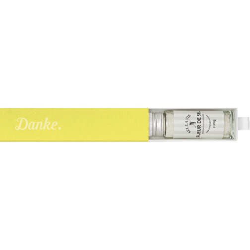 Dankebox Mini 'Fleur De Sel Aus Guérande' - Gelb , gelb, Papier, Pappe, Satin, 14,20cm x 3,40cm x 3,40cm (Länge x Höhe x Breite), Bild 1