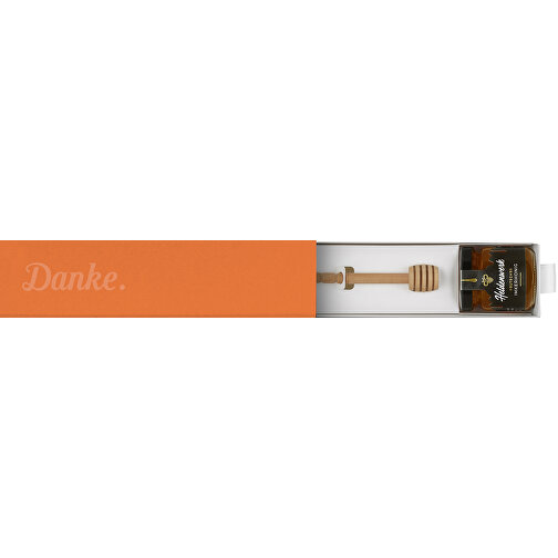 Dankebox 'Deutscher Imkerhonig' - Alt-orange , alt-orange, Papier, Pappe, Satin, 21,50cm x 5,50cm x 5,50cm (Länge x Höhe x Breite), Bild 1