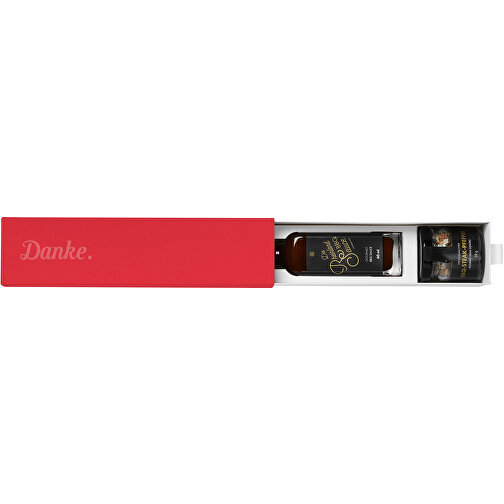 Dankebox 'Rheinland Barbecue' - Rot , rot, Papier, Pappe, Satin, 21,50cm x 5,50cm x 5,50cm (Länge x Höhe x Breite), Bild 1