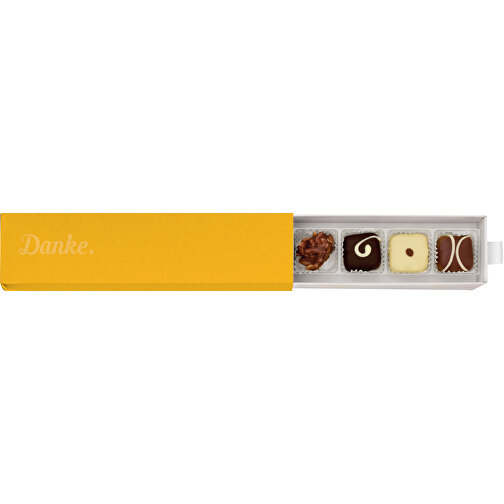 Scatola di ringraziamento 'Cioccolatini fatti a mano' - giallo antico, Immagine 1