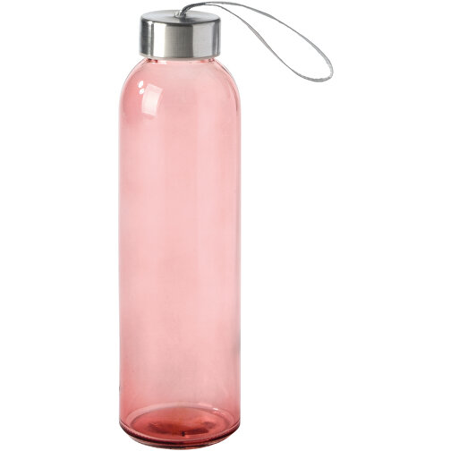 Glas-Trinkflasche TAKE SMART , rot, Glas / Edelstahl / Polyester / Kunststoff, 23,00cm (Höhe), Bild 1