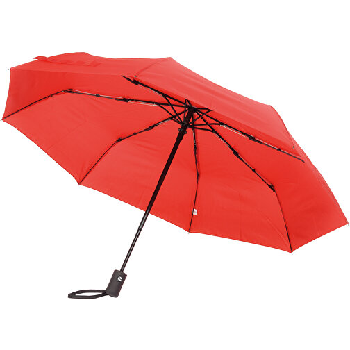 Vollautomatischer Windproof-Taschenschirm PLOPP , rot, Metall / Fiberglas / Polyester, , Bild 1