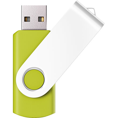 USB-Stick SWING Color 2.0 64 GB , Promo Effects MB , hellgrün / weiß MB , 65 GB , Kunststoff/ Aluminium MB , 5,70cm x 1,00cm x 1,90cm (Länge x Höhe x Breite), Bild 1