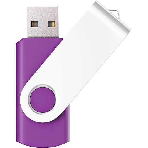 USB-Stick SWING Color 2.0 8 GB , Promo Effects MB , dunkelmagenta / weiß MB , 8 GB , Kunststoff/ Aluminium MB , 5,70cm x 1,00cm x 1,90cm (Länge x Höhe x Breite), Bild 1