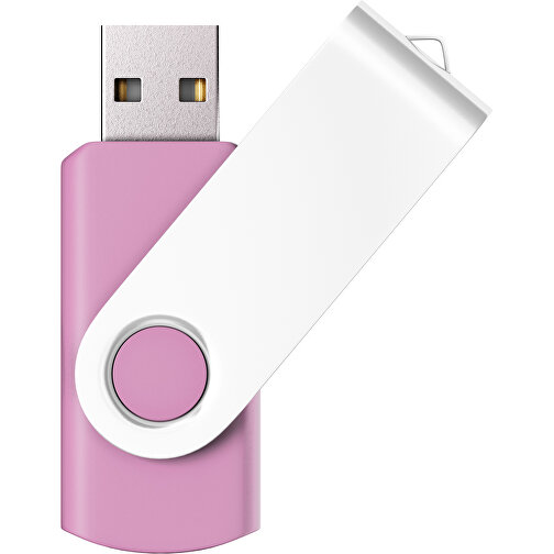USB-Stick SWING Color 2.0 64 GB , Promo Effects MB , rosa / weiss MB , 65 GB , Kunststoff/ Aluminium MB , 5,70cm x 1,00cm x 1,90cm (Länge x Höhe x Breite), Bild 1