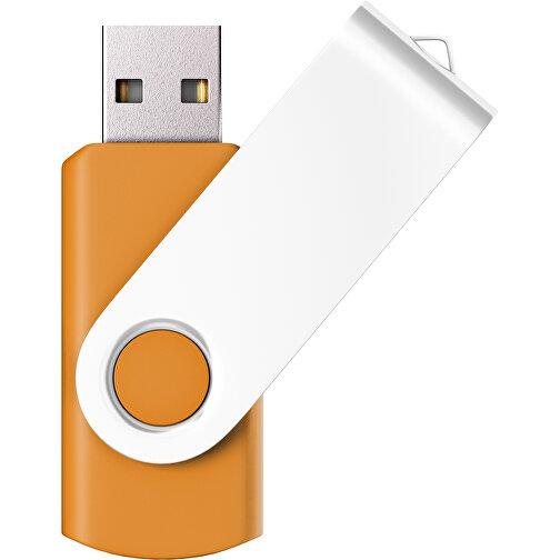USB-Stick SWING Color 2.0 64 GB , Promo Effects MB , gelborange / weiß MB , 65 GB , Kunststoff/ Aluminium MB , 5,70cm x 1,00cm x 1,90cm (Länge x Höhe x Breite), Bild 1