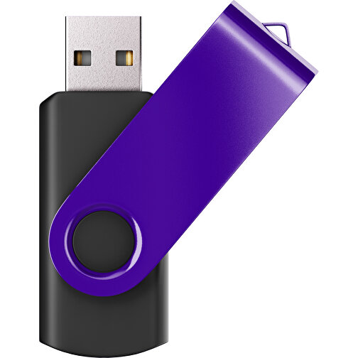 USB-Stick SWING Color 2.0 4 GB , Promo Effects MB , schwarz / violet MB , 4 GB , Kunststoff/ Aluminium MB , 5,70cm x 1,00cm x 1,90cm (Länge x Höhe x Breite), Bild 1