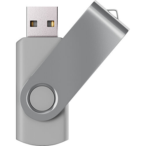 USB-Stick SWING Color 2.0 1 GB , Promo Effects MB , hellgrau / grau MB , 1 GB , Kunststoff/ Aluminium MB , 5,70cm x 1,00cm x 1,90cm (Länge x Höhe x Breite), Bild 1