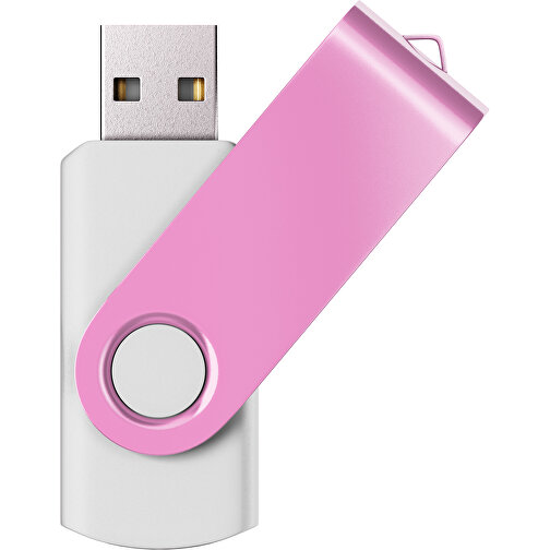 USB-Stick SWING Color 2.0 64 GB , Promo Effects MB , weiß / rosa MB , 65 GB , Kunststoff/ Aluminium MB , 5,70cm x 1,00cm x 1,90cm (Länge x Höhe x Breite), Bild 1
