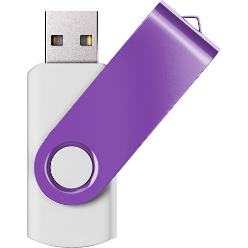 USB-Stick SWING Color 2.0 4 GB , Promo Effects MB , weiss / lavendel MB , 4 GB , Kunststoff/ Aluminium MB , 5,70cm x 1,00cm x 1,90cm (Länge x Höhe x Breite), Bild 1