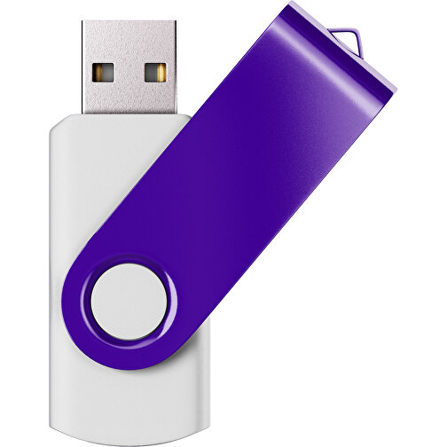 USB-Stick SWING Color 2.0 32 GB , Promo Effects MB , weiß / violet MB , 32 GB , Kunststoff/ Aluminium MB , 5,70cm x 1,00cm x 1,90cm (Länge x Höhe x Breite), Bild 1