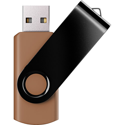 USB-Stick SWING Color 2.0 4 GB , Promo Effects MB , braun / schwarz MB , 4 GB , Kunststoff/ Aluminium MB , 5,70cm x 1,00cm x 1,90cm (Länge x Höhe x Breite), Bild 1