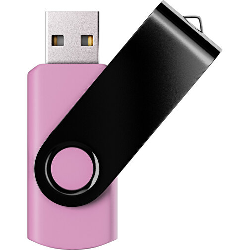 USB-Stick SWING Color 2.0 64 GB , Promo Effects MB , rosa / schwarz MB , 65 GB , Kunststoff/ Aluminium MB , 5,70cm x 1,00cm x 1,90cm (Länge x Höhe x Breite), Bild 1