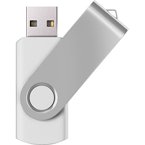 USB-Stick SWING Color 2.0 8 GB , Promo Effects MB , weiss / hellgrau MB , 8 GB , Kunststoff/ Aluminium MB , 5,70cm x 1,00cm x 1,90cm (Länge x Höhe x Breite), Bild 1