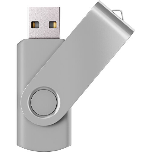 USB-Stick SWING Color 2.0 8 GB , Promo Effects MB , hellgrau MB , 8 GB , Kunststoff/ Aluminium MB , 5,70cm x 1,00cm x 1,90cm (Länge x Höhe x Breite), Bild 1