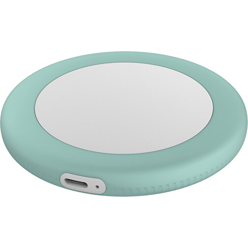 Wireless Charger REEVES-myMATOLA , Reeves, weiss / mint, Kunststoff, Silikon, 1,05cm (Höhe), Bild 1